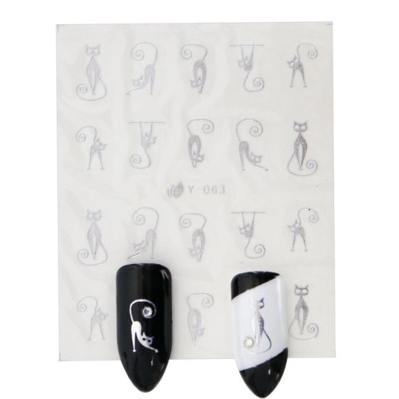 3 / $12 Nail Art Waterslide Tattoo Silver Animals - Picture 6 of 7